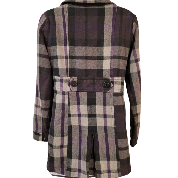 Volcom Purple Plaid Peacoat in sz S EUC - Picture 5 of 10